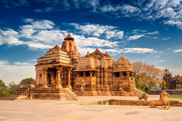 Devi Jagdambi Temple, dedicated to Parvati, Western Temples of Khajuraho, Madhya Pradesh, India. it's an UNESCO world heritage site - popular amongst tourists all over the world.