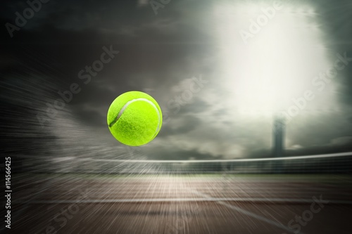 Composite image of tennis ball with a syringe Tableau sur Toile