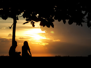 Sticker - sunset in manila bay, Philippines