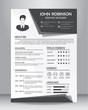 Job resume or CV template layout template in A4 size. vector illustration