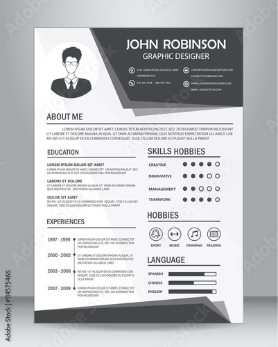 job resume or cv template layout template in a4 size