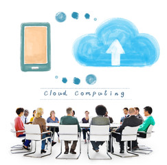 Sticker - Cloud Computing Network Storage Online Concept