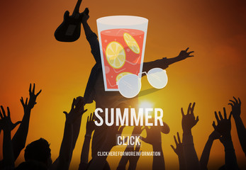 Wall Mural - Summer Glass Lemonade Drink Graphic Concept