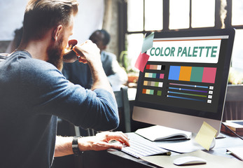 Wall Mural - color palette designer editing illustration concept