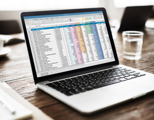Wall Mural - spreadsheet document information financial startup concept