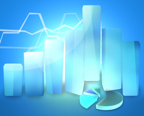 Wall Mural - business chart success modern 3d render graphic design