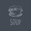 © topvectors - Soup Sketch Style Chalk On Blackboard Menu Item