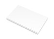 © Mockup Cake - White wide thin flat horizontal rectangle blank box from top side angle.