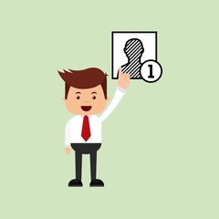 Canvas Print - successful businessman character isolated icon design