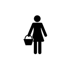 Sticker - Woman with Basket Icon