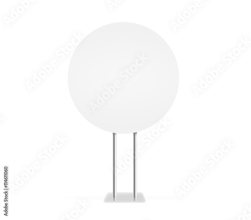 Round Information Board Mock Up Stand Isolated Clipping Path 3d