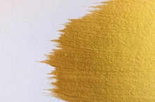 Gold Acrylic Paint On White Paper Background , Gold Texture Free