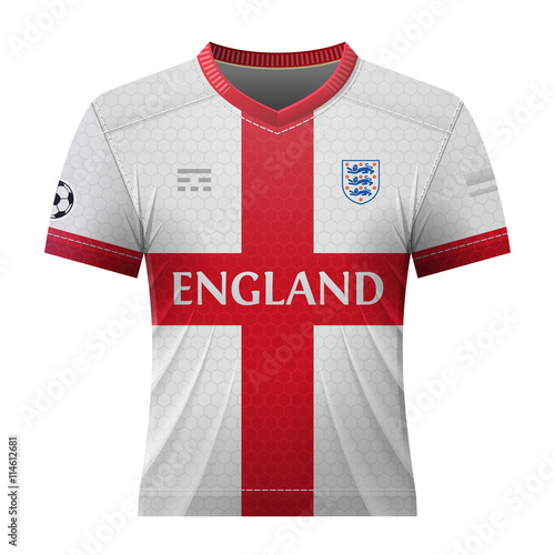Soccer shirt in colors of english flag 