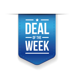 Canvas Print - Deal of the week Blue ribbon vector