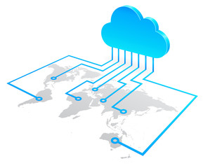 Cloud World Map Concept