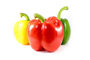 bell peppers isolated on white background