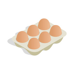 Wall Mural - Packaging for eggs icon, isometric 3d style