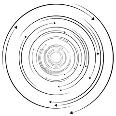 Aufkleber - Concentric, circular arrows. Random dynamic circle arrows.