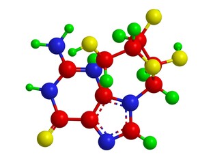 Wall Mural - Molecular structure of guanosine