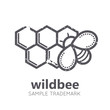Nutrition emblem with honey bee