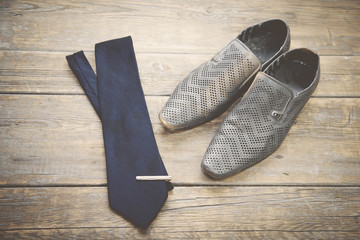 Wall Mural - Shoes and tie