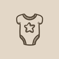 Sticker - Baby short-sleeve bodysuit sketch icon.