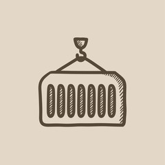 Canvas Print - Cargo container sketch icon.