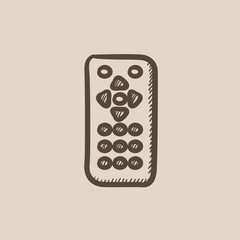 Sticker - Remote control sketch icon.