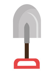 Canvas Print - red and grey  construction shovel front view over isolated background, vector illustration 