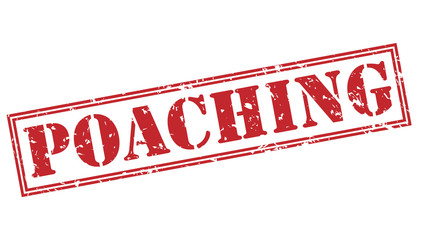 poaching red stamp on white background