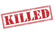 killed red stamp on white background