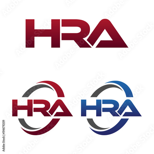 Modern 3 Letters Initial logo Vector Swoosh Red Blue hra Stock Vector