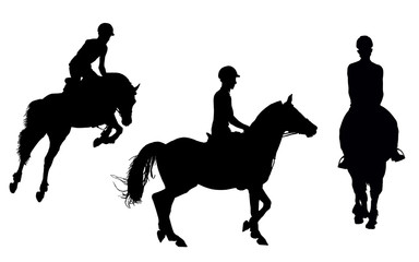 vector man on horseback isolated white background