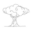 Tree for coloring book page. vector illustration for children.