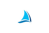 boat sail icon logo