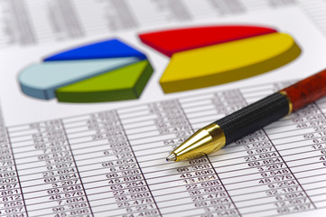 financial chart on table of data