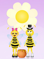 Poster - bees couple in love