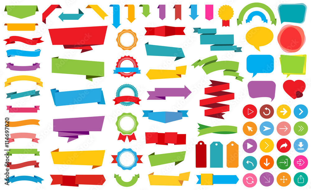 Ribbon Labels Stickers Banners Vector Stock Vector | Adobe Stock