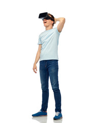 Wall Mural - man in virtual reality headset or 3d glasses