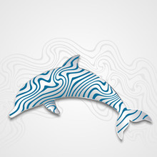 Silver Dolphin With Waves