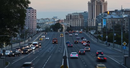 Wall Mural - traffic  evening and night scene  time lapse
