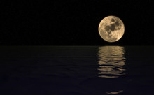 Full Moon Over Cold Night Water