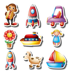 Wall Mural - Sticker set of toys