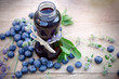 Blueberry juice - healthy, refreshing beverage in jar