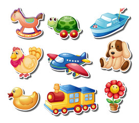 Wall Mural - Sticker set of many toys