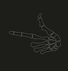 skeleton hand pointing contour