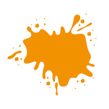 Orange Paint Stain Isolated Icon Design