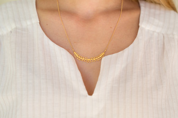 close up of gold neckless