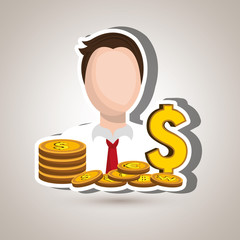 man with coins isolated icon design, vector illustration  graphic 