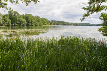 Lake Czos in the city of Mragowo, Mazury region, Poland